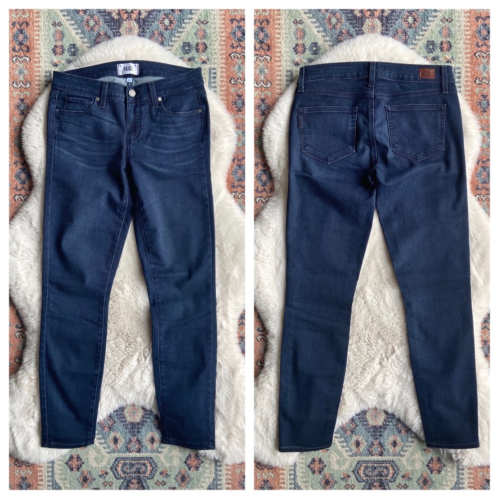 Paige denim verdugo ankle skinny jean 27 dark blue